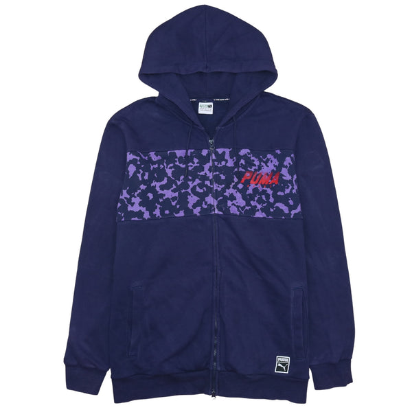 Puma Men's 90s Vintage Navy Blue Sportswear Hoodie XLarge Cotton