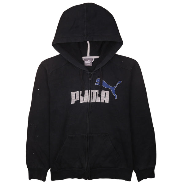Puma 90's Spellout Full Zip Hoodie Men's Small in Classic Black