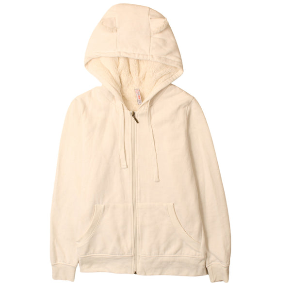 Vintage 90's Starter Beige Cream XSmall Hoodie with Drawstring & Pockets