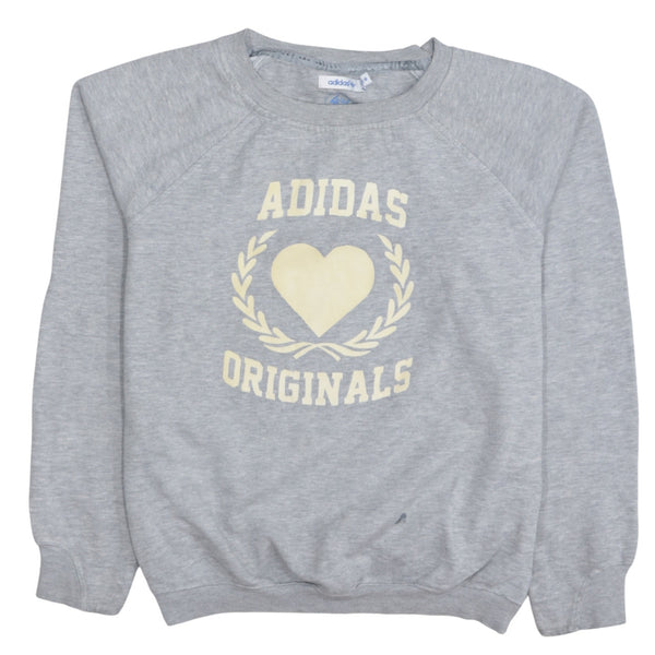 Adidas 90's Spellout Crew Neck Sweatshirt Small  Grey
