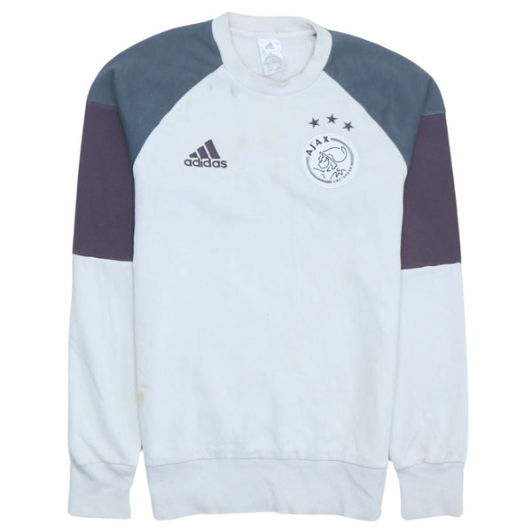 Adidas 90's Vintage White Heavyweight Crew Neck Sweatshirt Men's Small