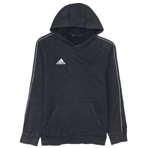 Adidas 90's Drawstring Pockets Pullover Hoodie Small  Black