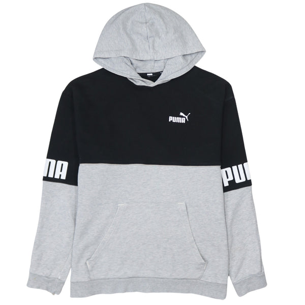 Puma 90's Drawstring Pockets Pullover Hoodie Small  Black