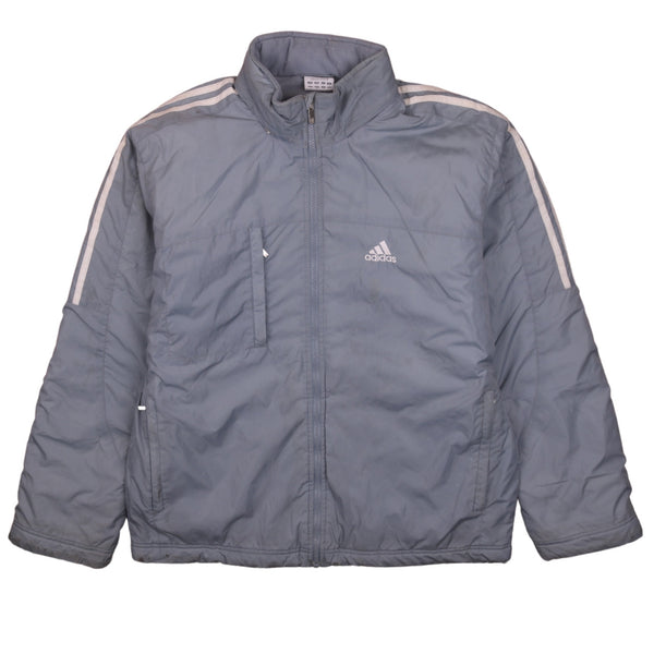 Adidas 90's XSmall Grey Lightweight Zip Up Puffer Jacket Vintage