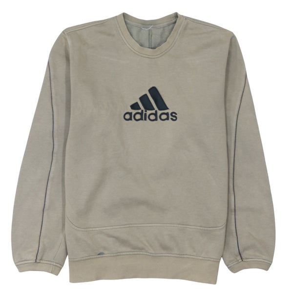 Adidas 90's Spellout Crew Neck Sweatshirt Medium  Beige Cream