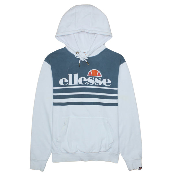 Ellesse 90's Navy Blue Spellout Pullover Hoodie Medium