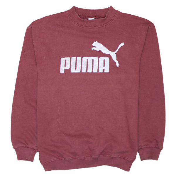 Puma 90's Spellout Crew Neck Sweatshirt Large Red