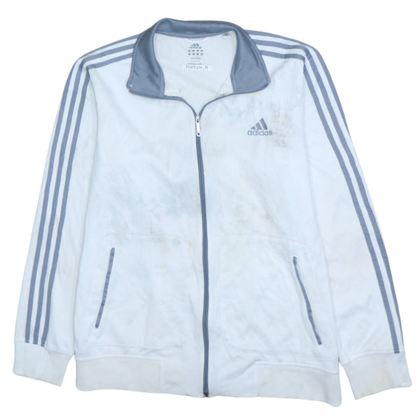 Adidas Vintage 90's White Striped Sleeve Full Zip Sweatshirt XL