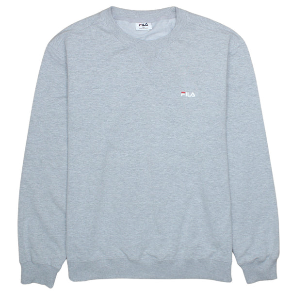 Fila 90's Vintage Grey Lightweight Crew Neck Sweatshirt XXXLarge 3XL