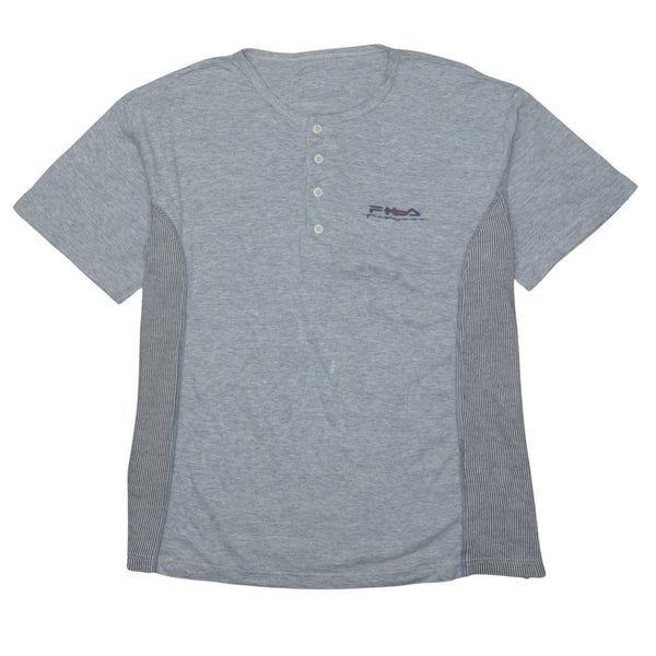 Fila Vintage 90's Grey Short Sleeve Polo Shirt Large