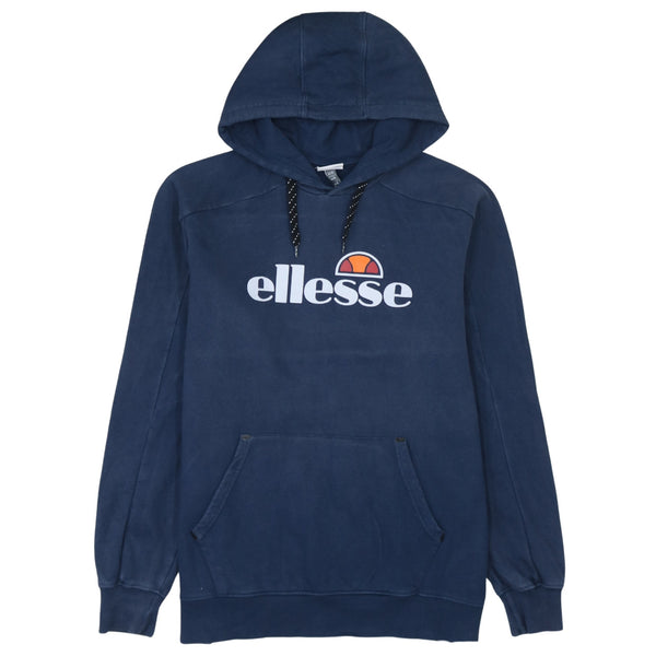 Vintage Ellesse Spellout 90's Pullover Hoodie XL Navy Blue