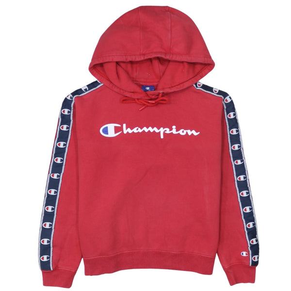 Champion 90's Spellout Pullover Hoodie XSmall Red