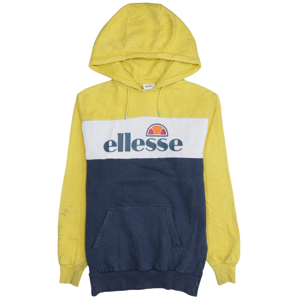 Ellesse 90's Spellout Pullover Hoodie Small Navy Blue