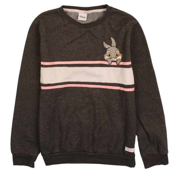 Disney 90's Bambi Thumper Rabbit Crew Neck Sweatshirt XSmall Grey