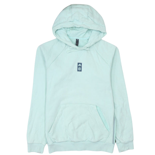 Adidas 90's Drawstring Pockets Pullover Hoodie Small Blue