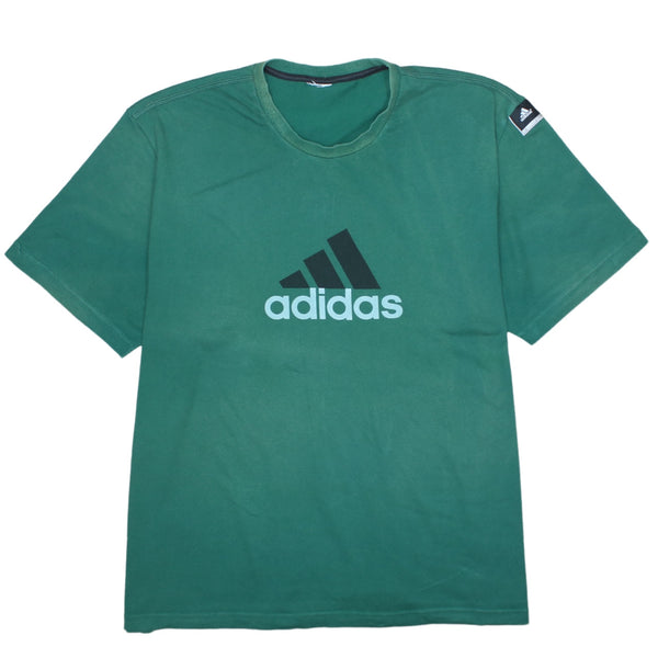 Adidas Vintage 90's Green Spellout Short Sleeve Tee XXLarge Cotton