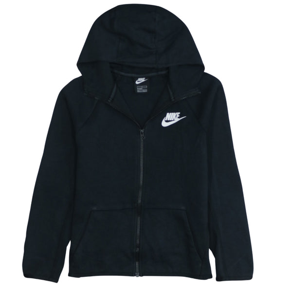 Nike 90's Black Swoosh Full Zip Up Hoodie - Women's Large