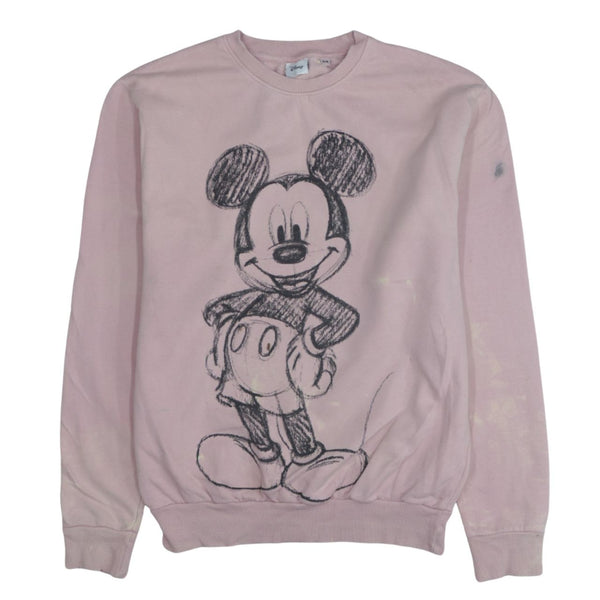 Vintage 90's Disney Mickey Mouse Pink Crewneck Sweatshirt Medium