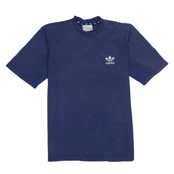 Adidas 90's Short Sleeves Crew Neck T Shirt Medium Navy Blue