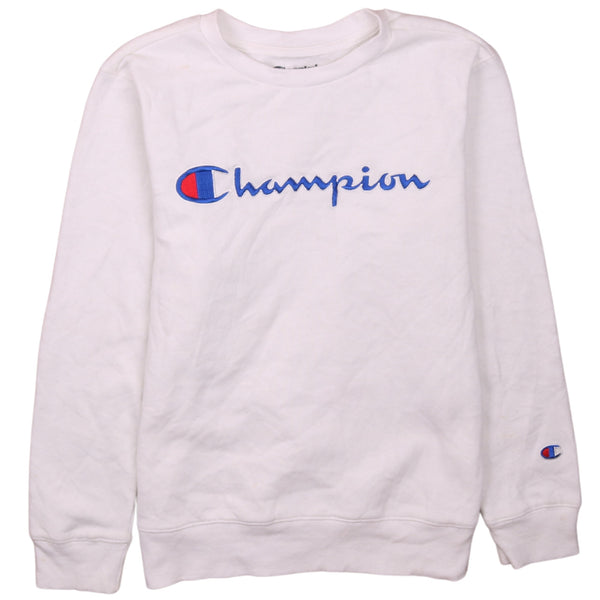 Vintage Champion 1990s Spellout Crew Neck Sweatshirt Medium White