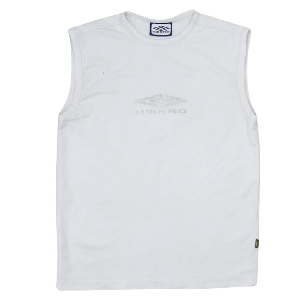 Umbro 90's White Spellout Gilet Vest Medium Sleeveless Cotton Top
