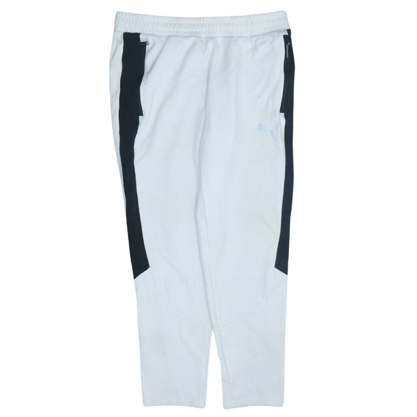 Puma Men's 90's White Joggers with Elasticated Drawstrings - Large
