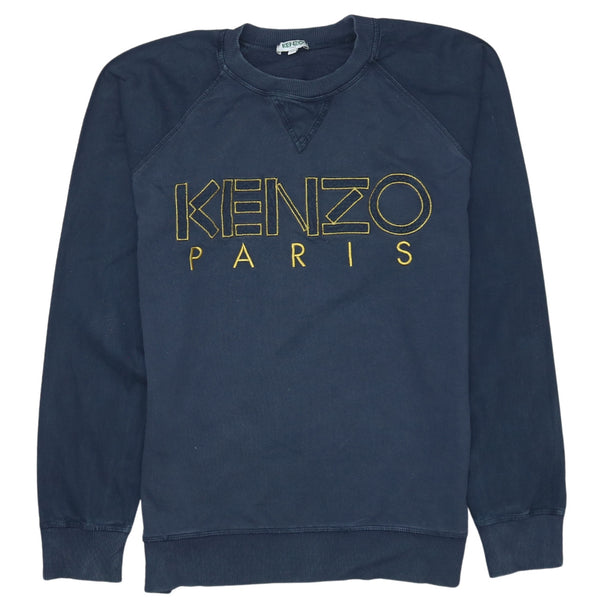 Vintage Kenzo 90's Spellout Crew Neck Sweatshirt XSmall Blue