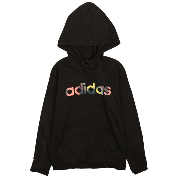 Adidas Vintage 90's Black Pullover Spellout Hoodie Women's Medium