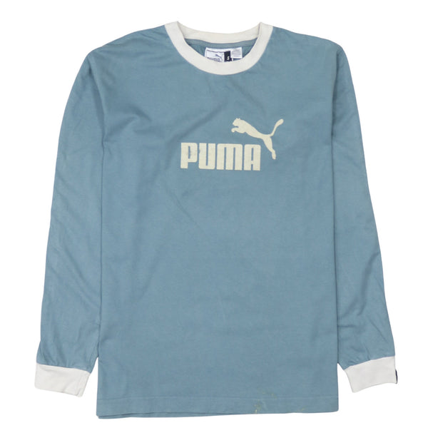 Puma 90's Spellout Crew Neck Sweatshirt Small Blue