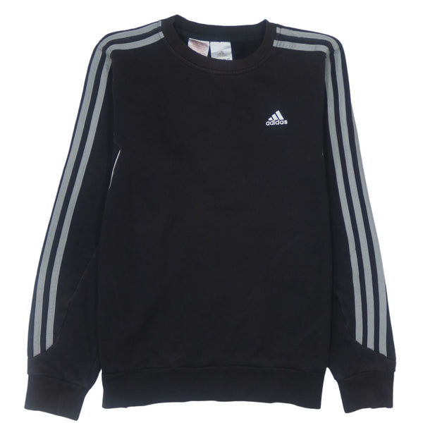 Adidas 90s Vintage Crew Neck Sweatshirt Large Black Striped Sleeve