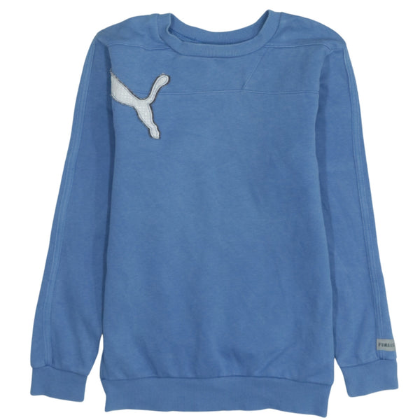 Puma 90's Vintage Lightweight Blue Crew Neck Sweatshirt Small