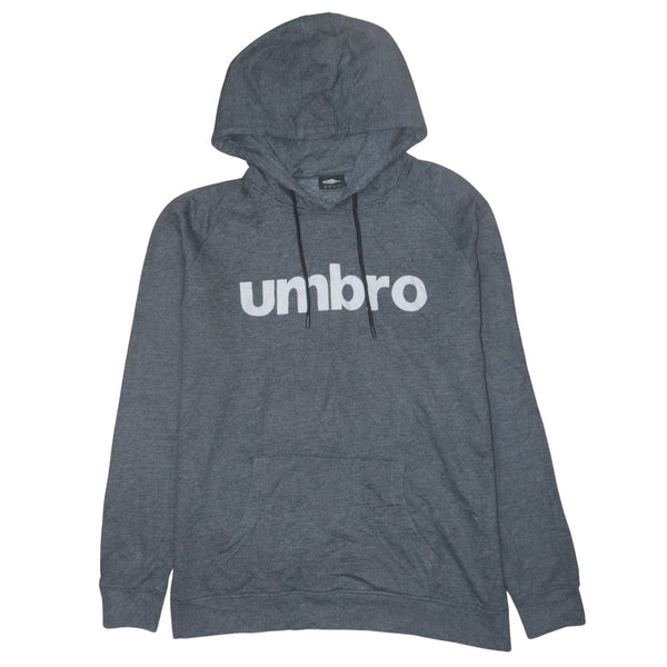 Vintage Umbro 90's Grey Spellout Pullover Hoodie XL