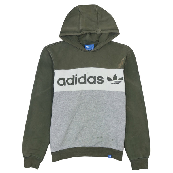 Adidas 90's Spellout Pullover Hoodie Small Green Vintage