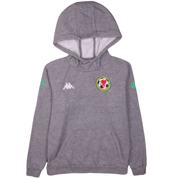 Kappa 90's Drawstring Pockets Pullover Hoodie Small (missing sizing label) Grey