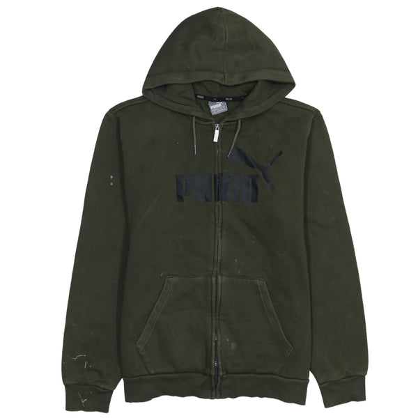 Puma 90's Spellout Full Zip Up Hoodie Large Green