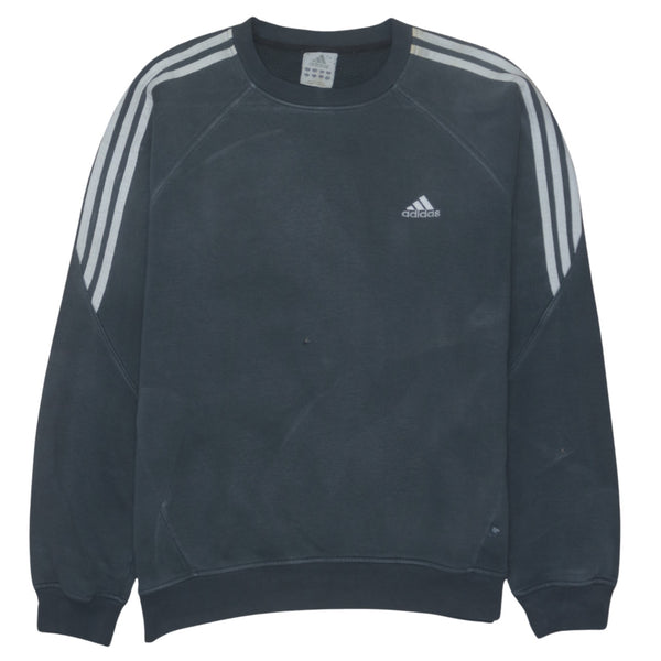 Adidas 90's Straight Leg Baggy Crew Neck Sweatshirt Medium Grey