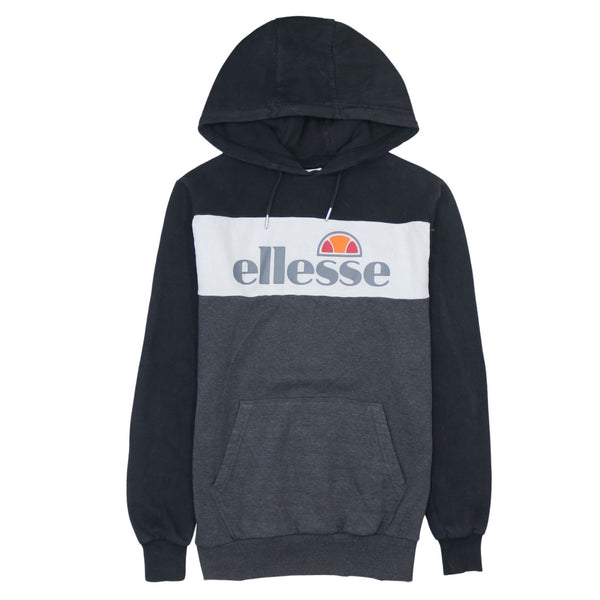 Ellesse Vintage 90's Spellout Pullover Hoodie Black XSmall Cotton