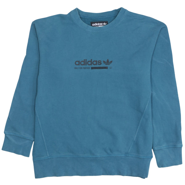 Adidas 90's Lightweight Crew Neck Sweatshirt Small Turquoise Blue Green