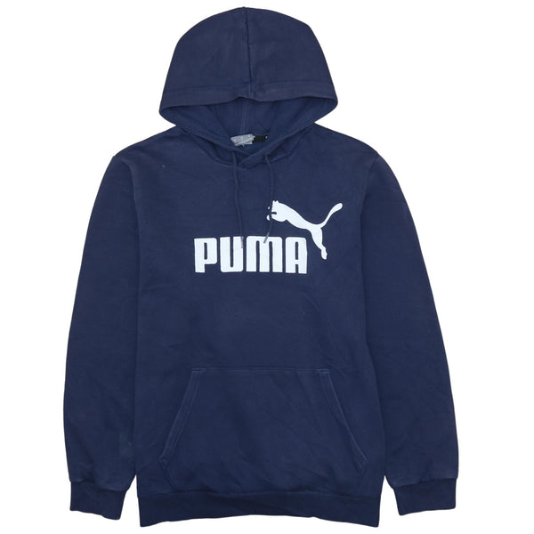 Puma 90's Spellout Navy Blue Pullover Hoodie Medium