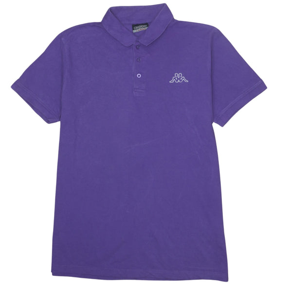Vintage Kappa 90's Purple Polo Shirt Large - Retro Short Sleeves Quarter Button
