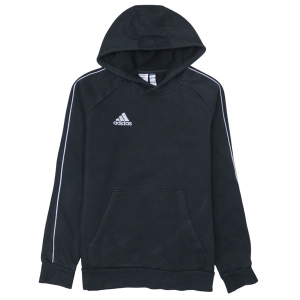 Adidas 90's Drawstring Pockets Pullover Hoodie Large Black