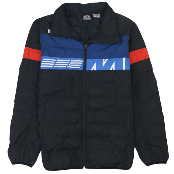 Puma 90's Lightweight Full Zip Up Puffer Jacket Medium Black