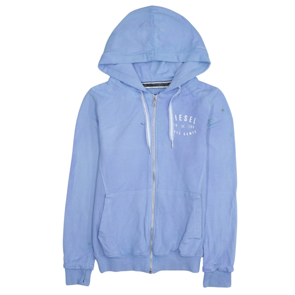 Diesel 90's Lightweight Full Zip Up Hoodie Medium Blue