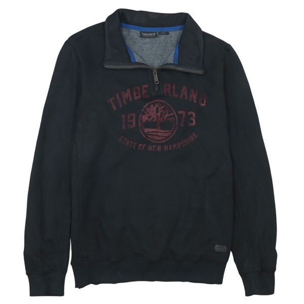 Timberland 90's Spellout Quarter Zip Sweatshirt Large Black