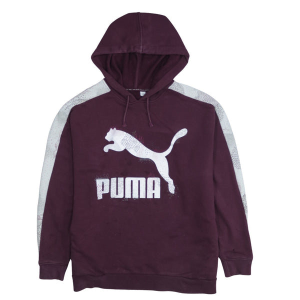 Puma 90's Burgundy Red Spellout Hoodie XXXL Vintage Pullover