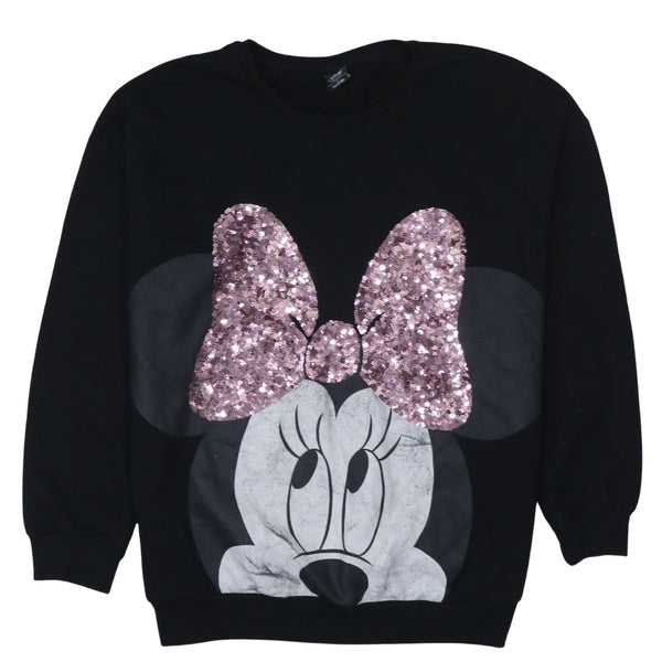 Disney 90's Minnie Mouse Crew Neck Sweatshirt XLarge Black