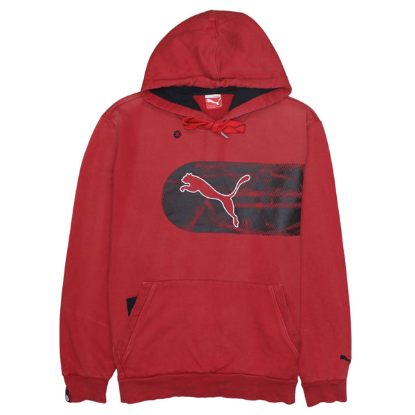 Puma 90's Spellout Pullover Hoodie XLarge Red
