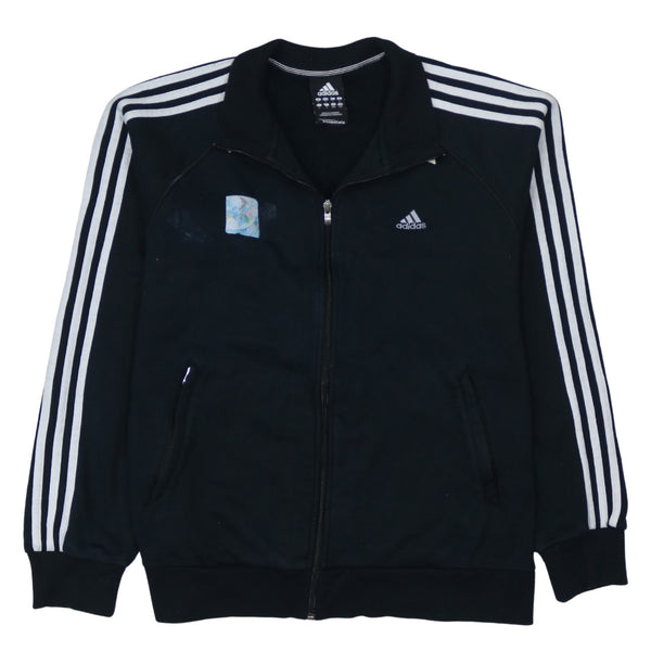 Adidas 90's Striped Sleeve Full Zip Up Sweatshirt Large Black