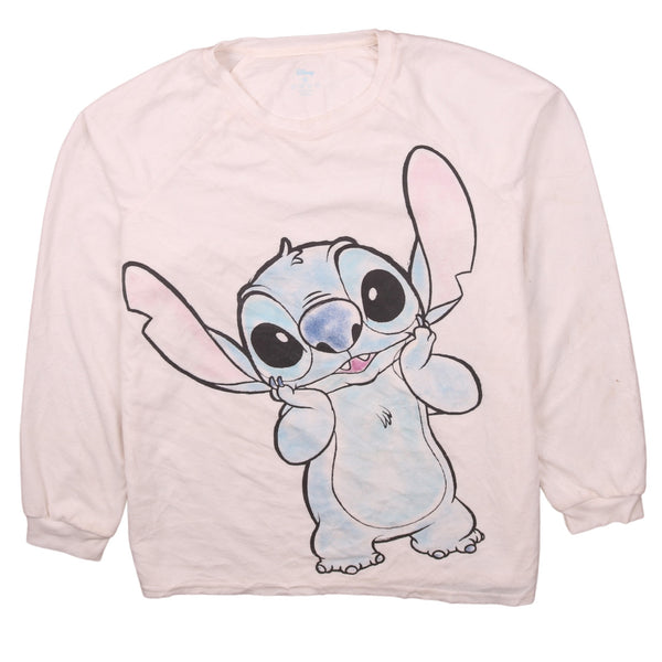 Disney Lilo & Stitch 90's Vintage Crew Neck Sweatshirt Medium Beige
