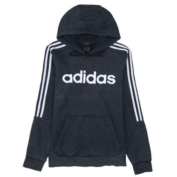 Adidas 90's Spellout Pullover Hoodie Small Black